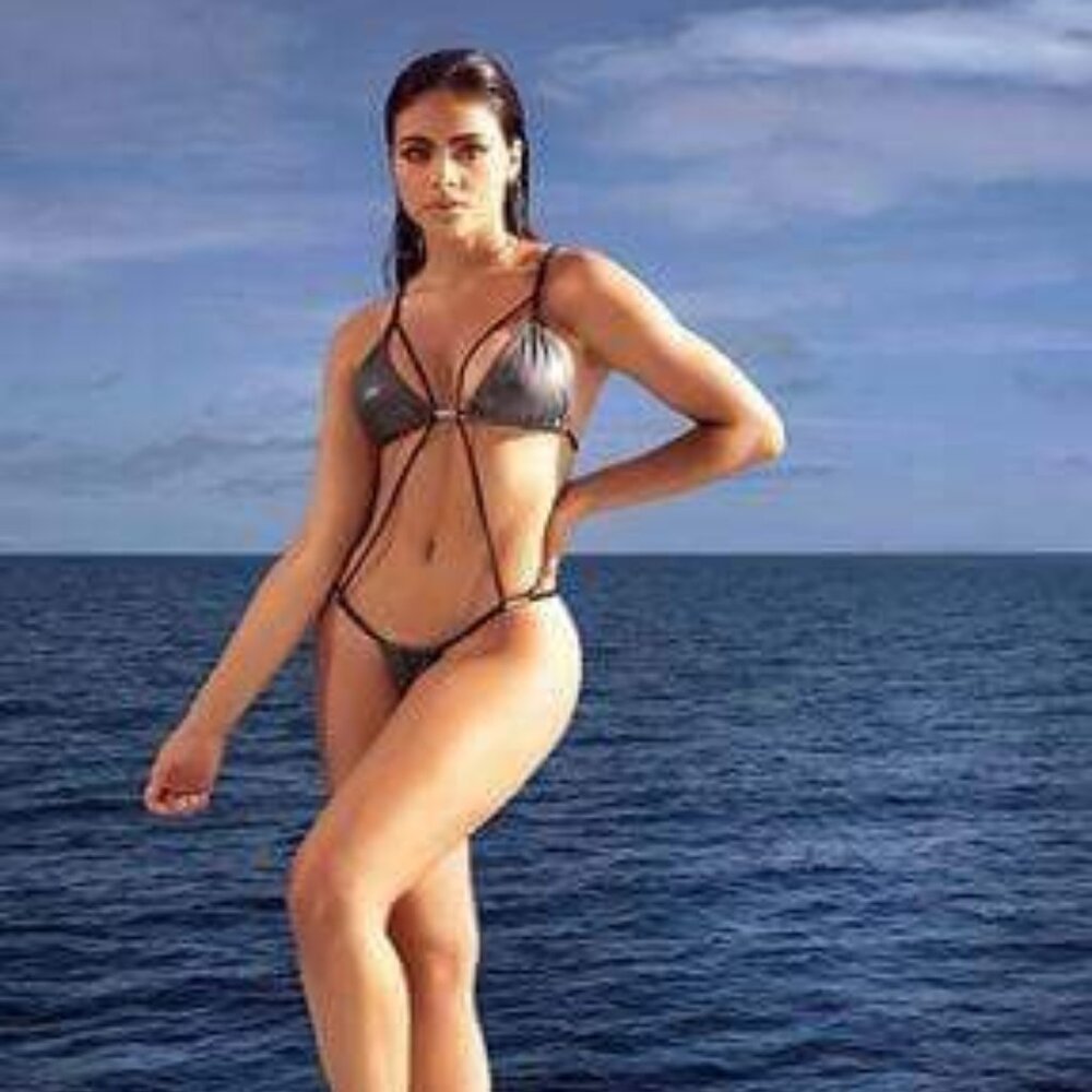 NWT Gray Adjustable Strap Triangle Top Monokini Swimwear